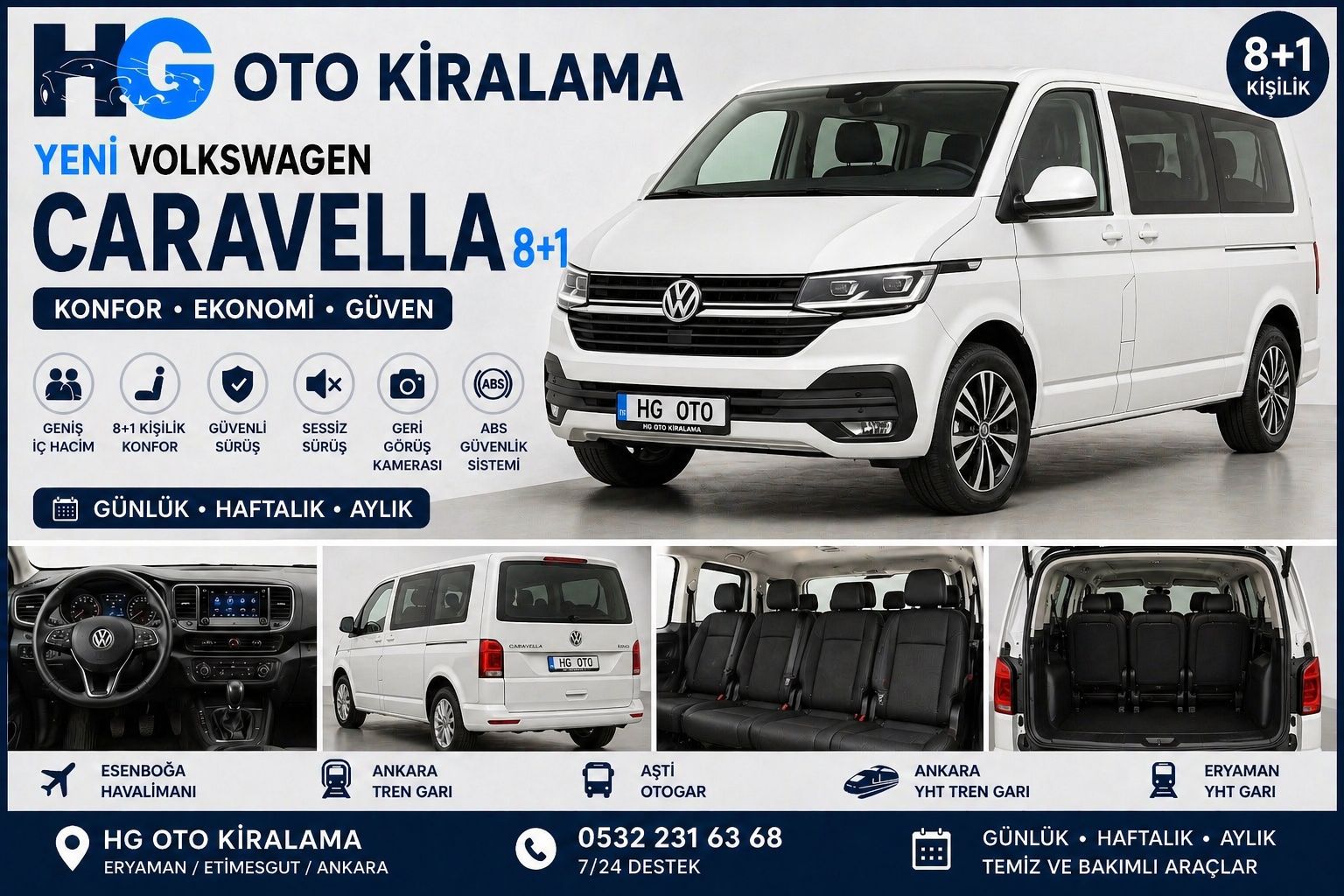 Volkswagen Caravelle 8+1 kiralama